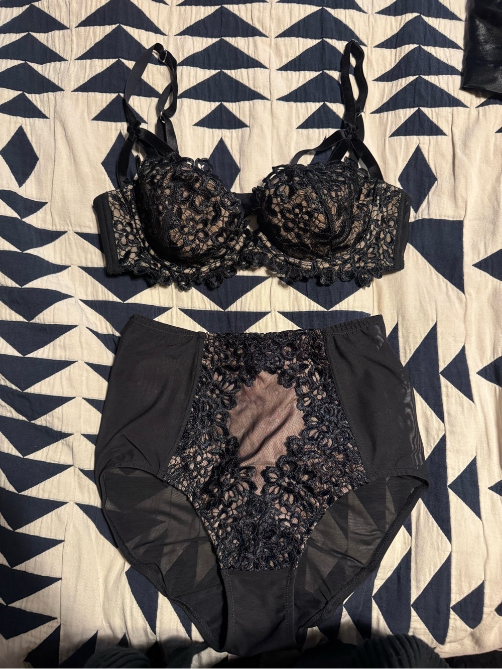Dita Von Teese Lace Black Bra and Panties Set